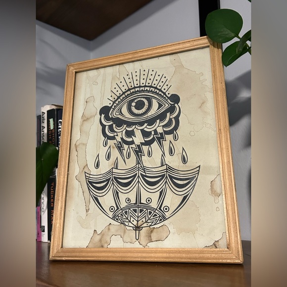 SOLD Abstract traditional print floral tattoo gift wall decor home bedroom alt - Picture 2 of 6